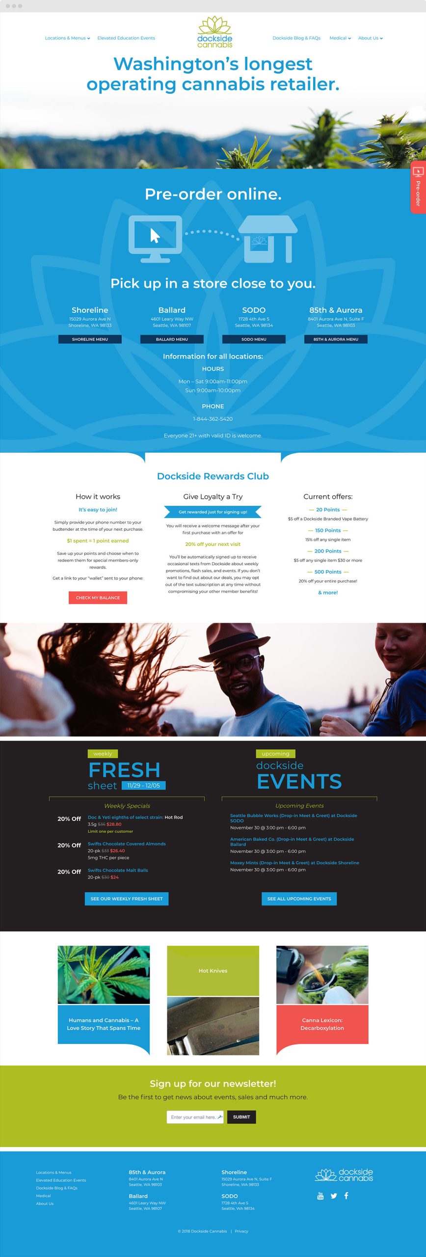 Dockside Cannabis Website Home Page Designed by Craig Labenz